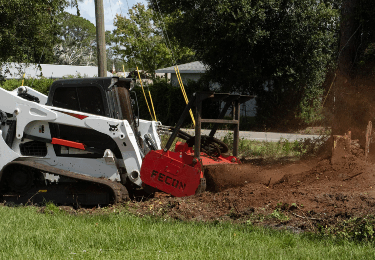 Grading and land clearing work on a property